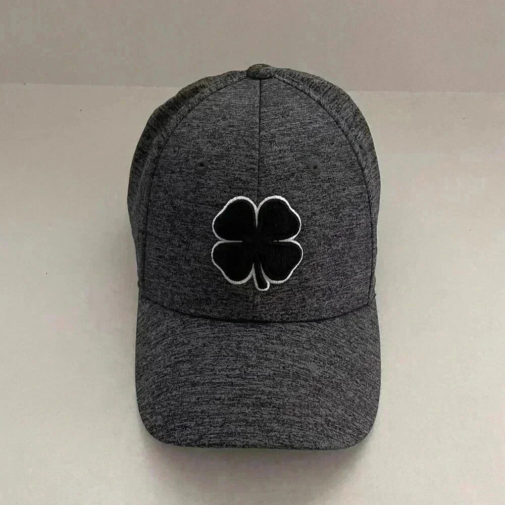 Black Clover Hat Cap Fitted Extra Large Gray 3D Clover Live Lucky Size S/M